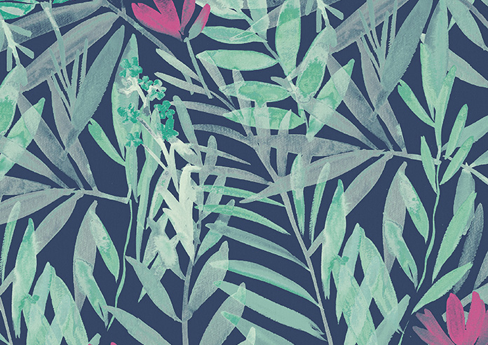 Watercolour Jungle, Night - Twist&Fit Roller Blind - Image 6